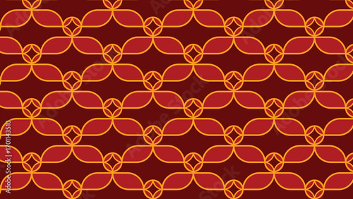 Abstract ornamental vector seamless red pattern and swatches oriental chinese new year modern simple wallpaper geometric diagonal fabric set of design elements EPS 10