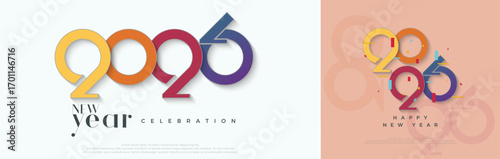 New Year 2026 design. The touch of the artist's hand makes the design more beautiful and contains a hidden meaning. Vector design for a calendar, banner and social media post.