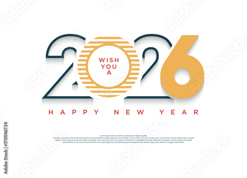 2026 New Year design. The beauty of the 2026 New Year design which contains a deep meaning. For the festive celebration of the new year 2026. Premium vector new year 2026.