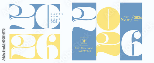 Classic new year 2026 number design. With each curve of the design containing a certain meaning. With the aim that this meaning is conveyed. 2026 new year vector premium design.