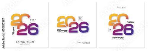New Year 2026 Number Design. With a neatly cut number design. Smooth coloring with neat gradations. Vector design for 2026 calendar, card, poster and social media post design.