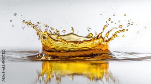 Amber liquid splash, crown-like