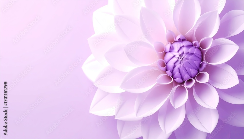 Fototapeta premium Pale Purple Dahlia Blossom on Lavender Background