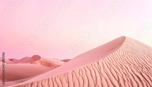 Fototapeta Naklejka Na Ścianę i Meble -  Pink Sand Dunes at Sunset Desert Landscape