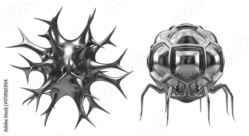 3D Virus Cell Illustration Isolated on White Background