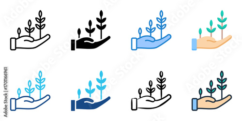 Crop Management icon set multiple style collection 
