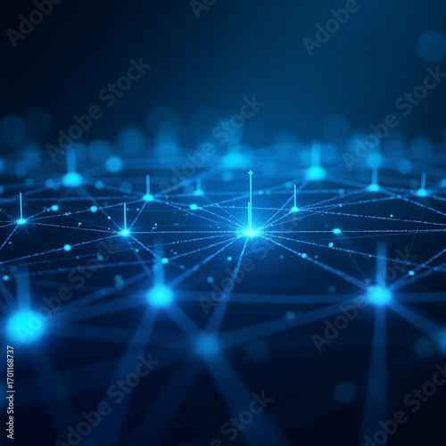 Dynamic digital network connections illuminating a modern, interconnected data landscape