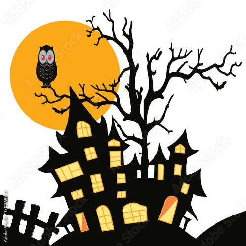 halloween background with castle