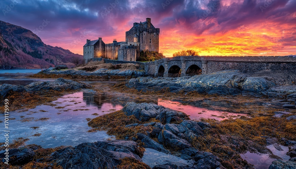 Fototapeta premium Majestic Ruins at Sunset