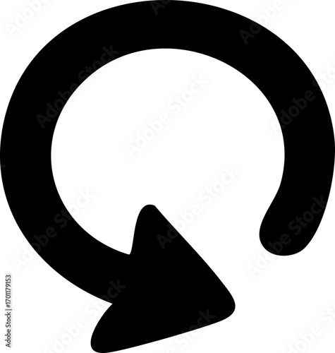 Black circular arrow icon for refresh, reload, undo.