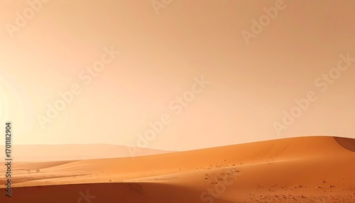 Fototapeta Naklejka Na Ścianę i Meble -  Warm Sunset Over Rust Colored Sand Dunes