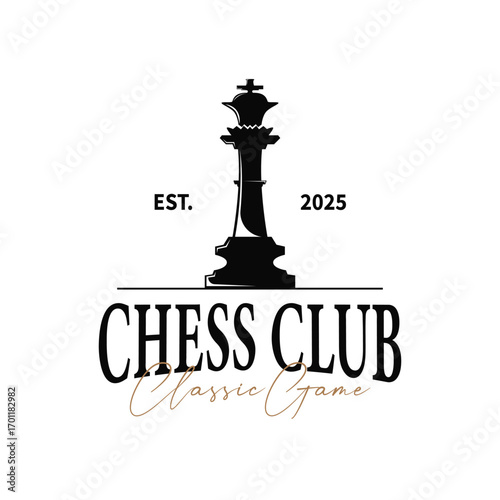 chess logo concept vintage retro game design miniature chess pawn design, silhouette concept symbol icon illustration vector and icon