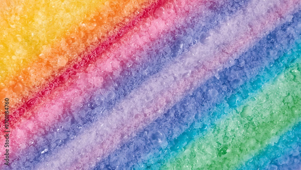 Obraz premium Rainbow colored sugar crystals close up background