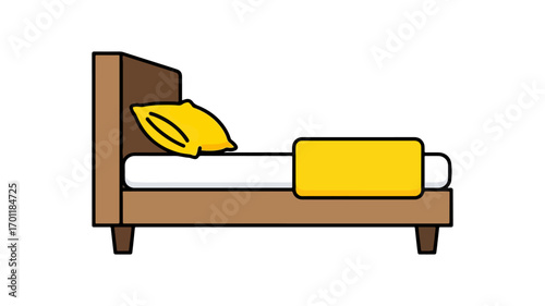 Simple illustration of a bed