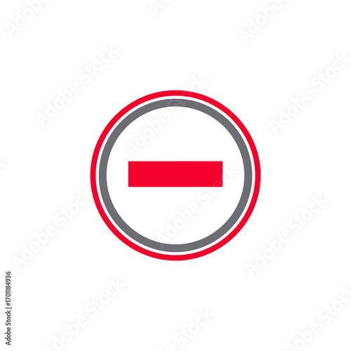 Prohibition symbol red circle geometric design