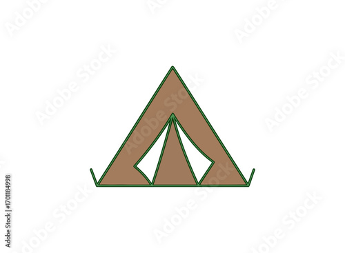 Camping tent icon graphic