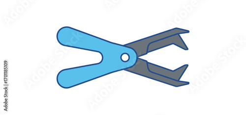 Light blue and grey nail clippers illustration