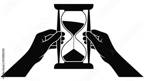 Hands holding an hourglass symbolizing the passage of time