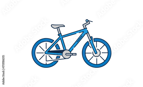Simple blue bicycle illustration
