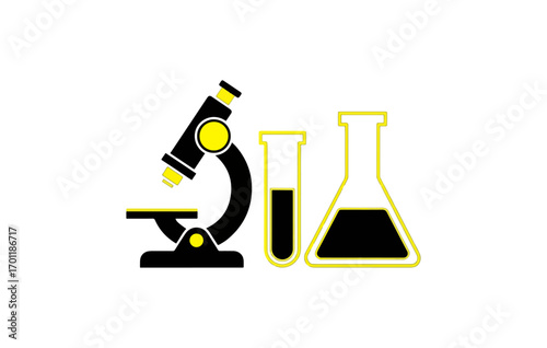 Science laboratory equipment illustration