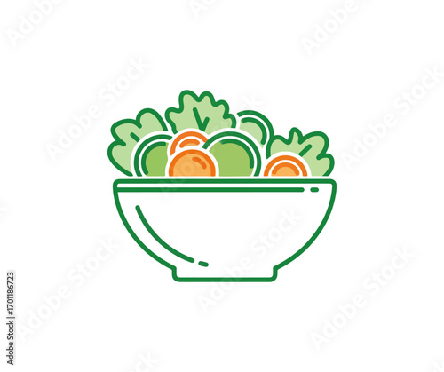 Colorful salad in a bowl illustration