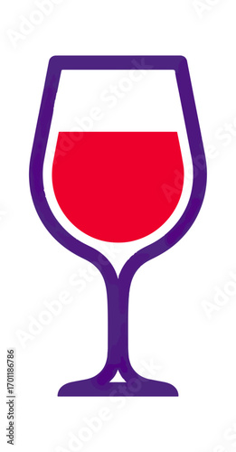 Wine glass illustration red wine