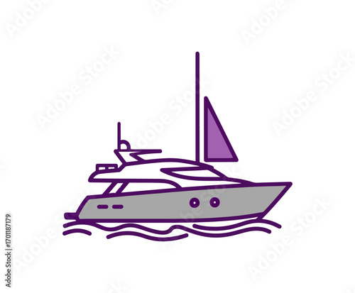 Luxury yacht illustration