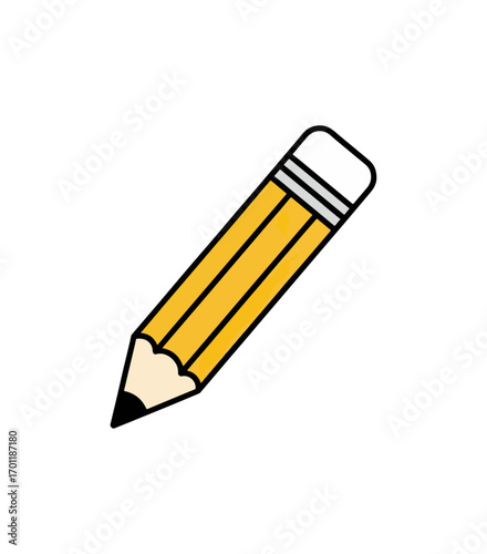 Yellow pencil icon on black background