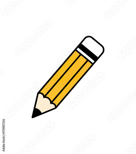 Yellow pencil graphic design element