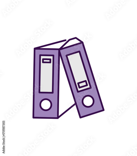 Purple stacked file folders illustration