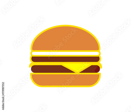 Two patty hamburger illustration