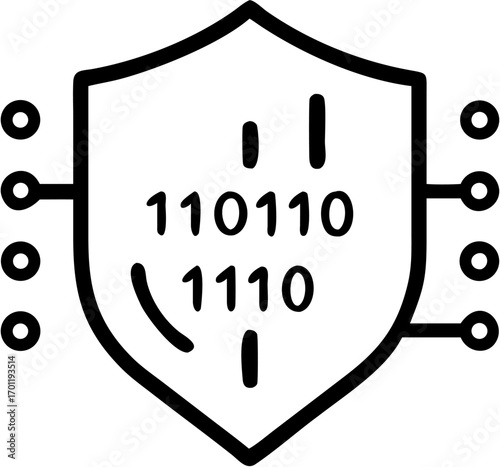 Cybersecurity Digital Shield Futuristic Illustration