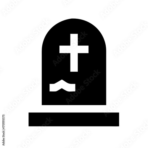 Black and white religious cross vector symbol for church, faith, and bible illustration