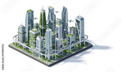 Sustainable futuristic cityscape