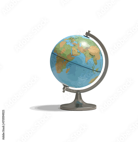 Detailed world globe on a stand