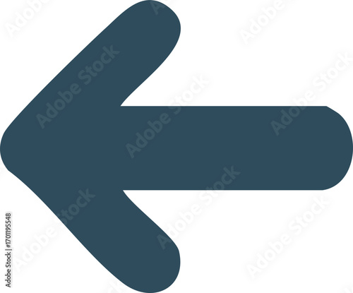 A simple dark blue left arrow symbol on a white background.