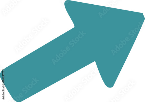 Blue arrow pointing upwards indicating direction and progress forward.
