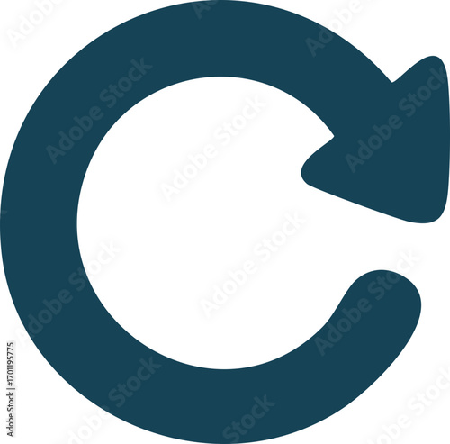 Circular Arrow Symbol Representing Recurring Action.
