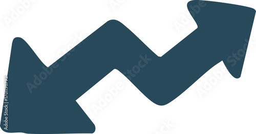 Zigzag Arrow Upward and Downward Trend Illustration.