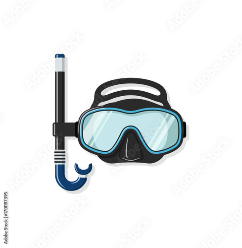 Diving mask and snorkel illustration
