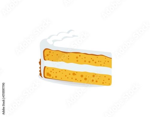 Slice of cake with whipped cream