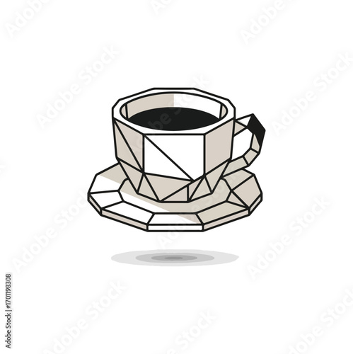 Geometric coffee cup illustration