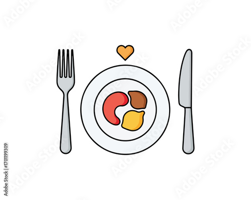 Food platter with utensils