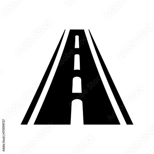 Road, highway road icon vector, winding road silhouette