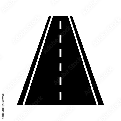 Road, highway road icon vector, winding road silhouette