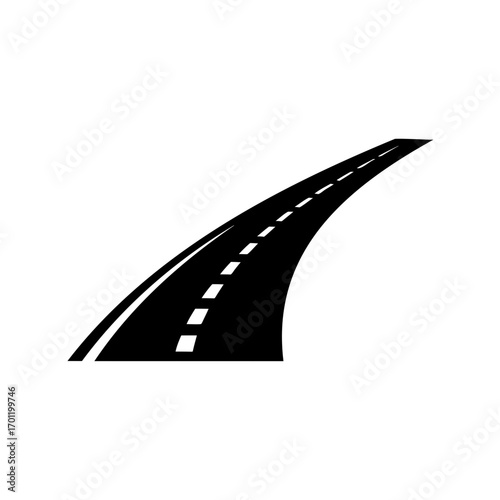 Road, highway road icon vector, winding road silhouette