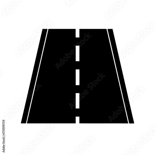 Road, highway road icon vector, winding road silhouette