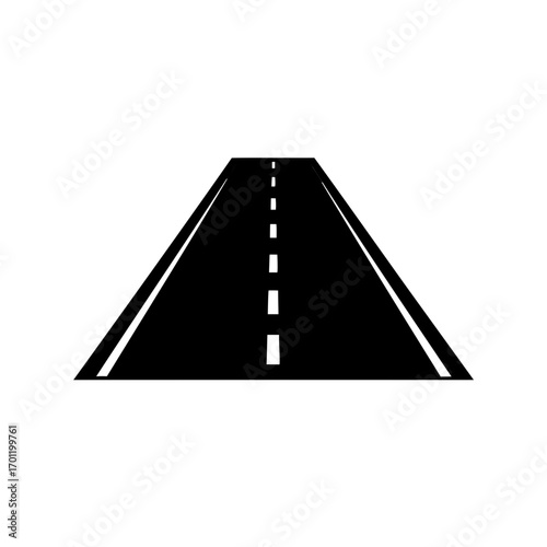 Road, highway road icon vector, winding road silhouette