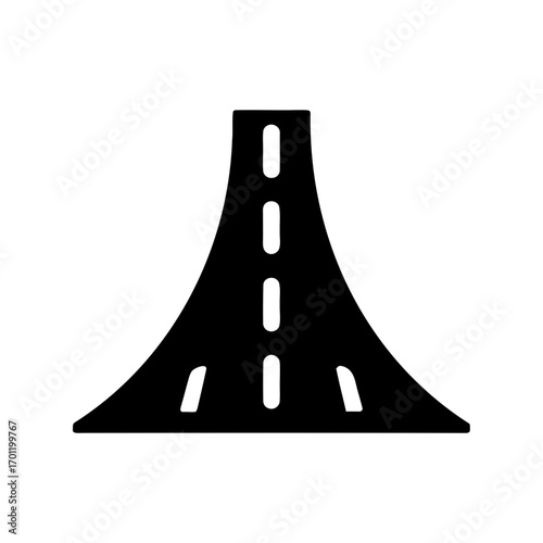 Road, highway road icon vector, winding road silhouette