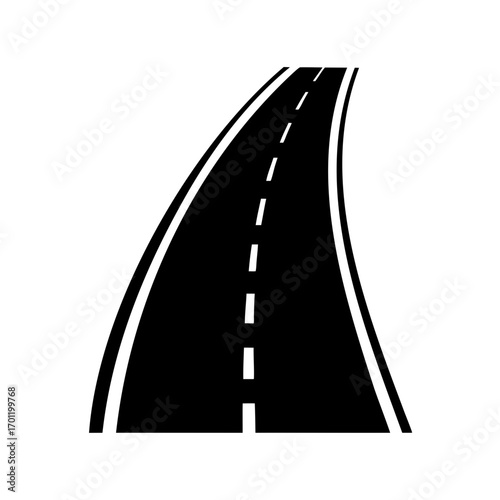 Road, highway road icon vector, winding road silhouette